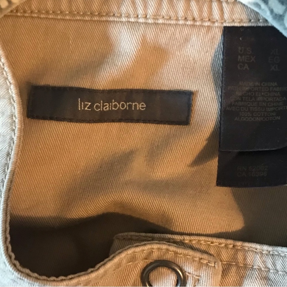 Liz Claiborne Tan Denim Canvas Size XL Coat - Picture 4 of 4